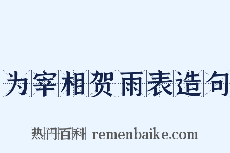 为宰相贺雨表造句是什么意思的图片